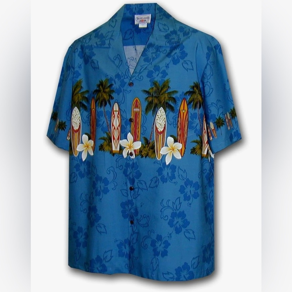 Pacific Legend | Surf Up Boys Hawaiian Shirt | Blue Print | Youth Large